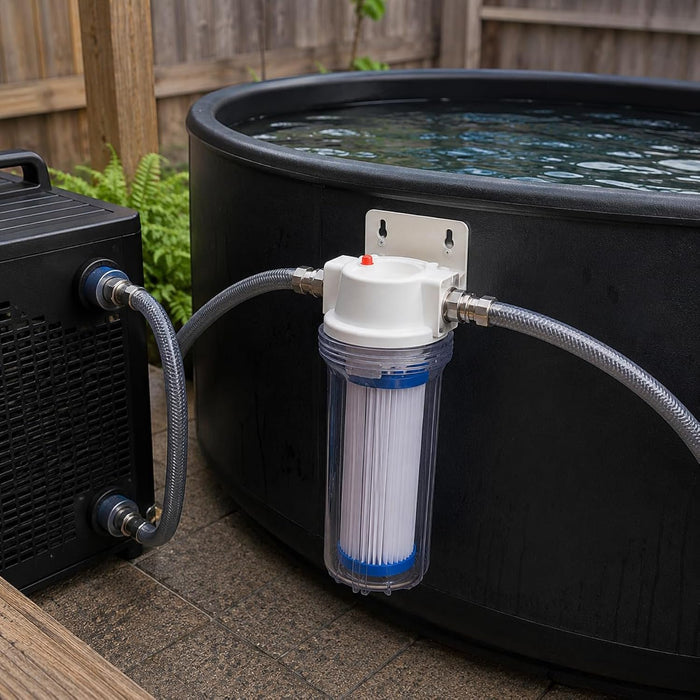 CFS Cold Plunge Filter System – 10" Housing, Pleated Filter & Wrench – 3/4" NPT