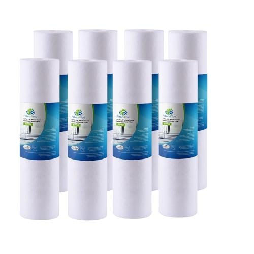 CFS – 8 Pack Polypropylene Sediment Water Filter Cartridges Compatible with GE GXWH04F, GE HOUSEHOLD PRE-FILTRATION SYSTEM – Replacement Filter Cartridge – Universal 10" Cartridge – 5 Micron