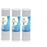 3-pack under-sink carbon block filter cartridges, 0.5 micron, 2.5 x 9.75 inches, compatible with WHKF-DB1 models