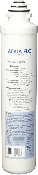 Compatible with Aqua Flo Pura Platinum QCRO Reverse Osmosis Annual Replacement Filter  Membrane