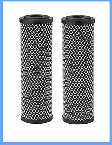 2-pack lead-sorbent carbon block filter cartridges, 10 inches, compatible with Shurflo 255681-43 and Pentek CFB-PB10