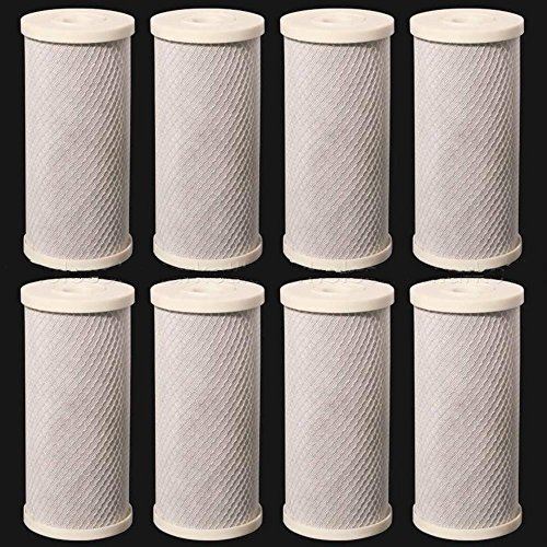 8-pack Big Blue CTO carbon block water filter cartridges, 4.5 x 10 inches, for whole house systems