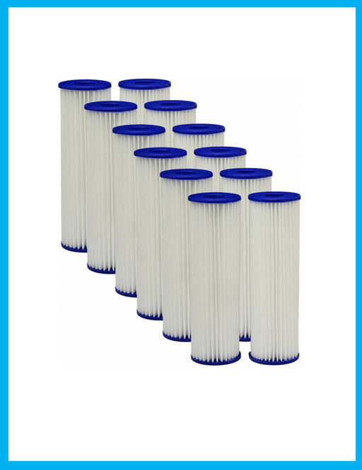 12-pack pleated sediment water filters, 20 micron, 10 x 2.5 inches, compatible with Pentek S1