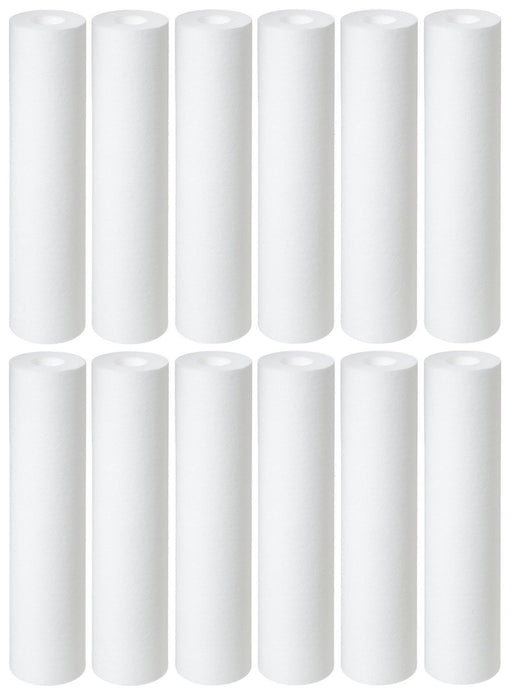 12-pack whole house sediment water filters, 5 micron, 10 x 2.5 inches, compatible with Pentek P5