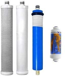 Reverse osmosis replacement filter set with sediment, carbon block, and 36 GPD membrane, compatible with AC-15, AC-30, H-83, LC-50