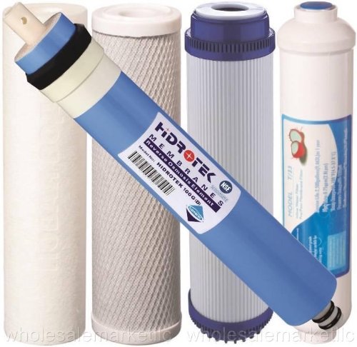5-piece reverse osmosis replacement filter set with 100 GPD membrane