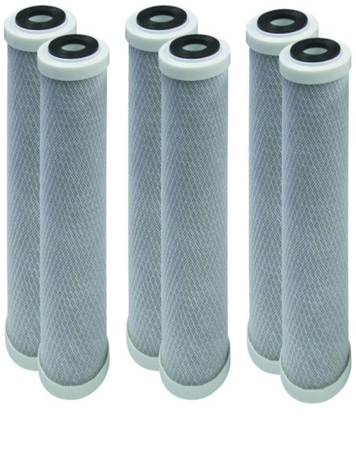 6-pack Big Blue CTO coconut shell carbon block water filters, 20 x 4.5 inches