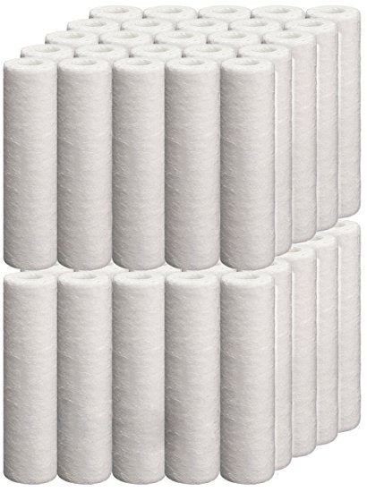 50-pack sediment filter cartridges, 5 micron, 10 x 2.5 inches, for reverse osmosis systems